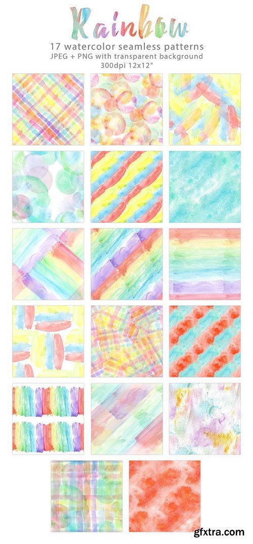 CM - Rainbow watercolor seamless pattern 1156330