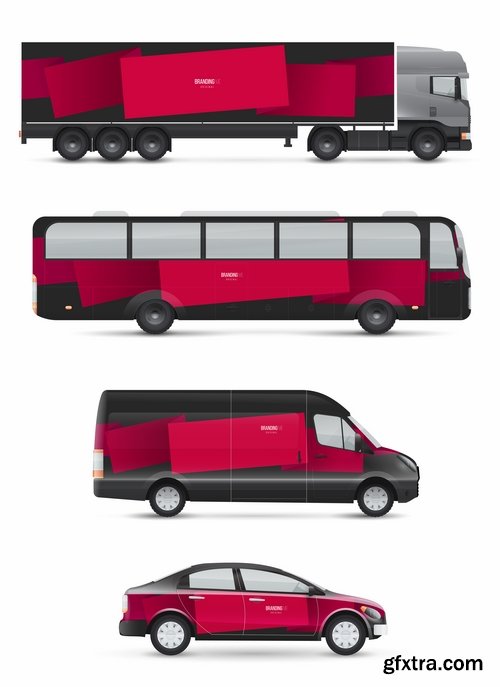 Collection of image for advertising on a car body truck minibus 23 EPS