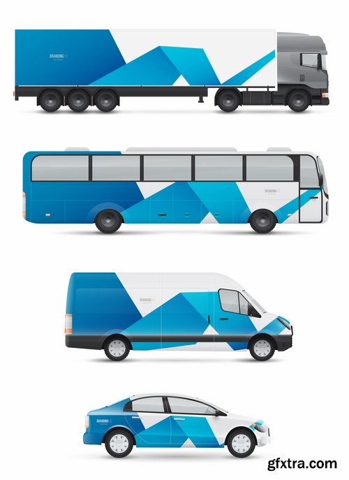 Collection of image for advertising on a car body truck minibus 23 EPS