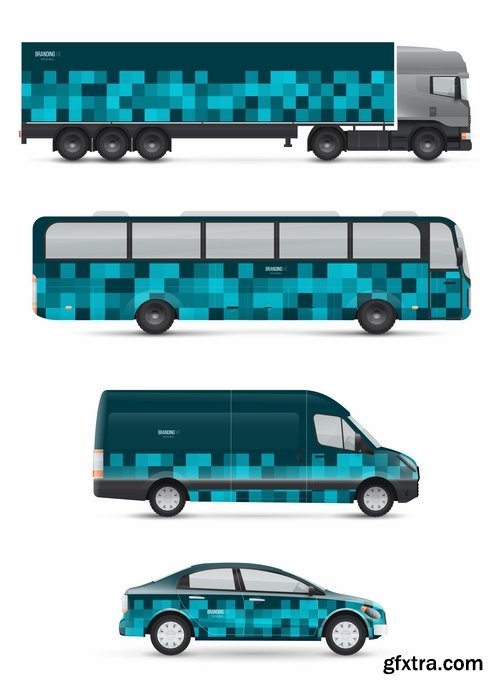 Collection of image for advertising on a car body truck minibus 23 EPS