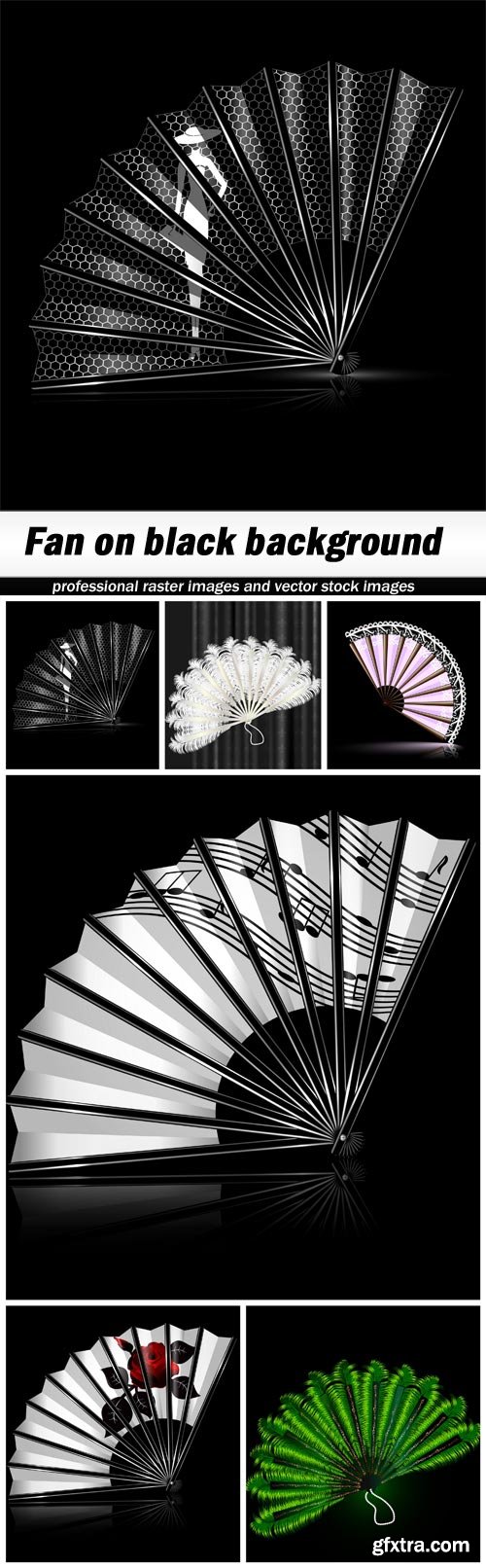 Fan on black background - 6 EPS