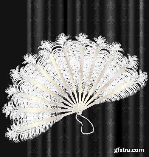 Fan on black background - 6 EPS