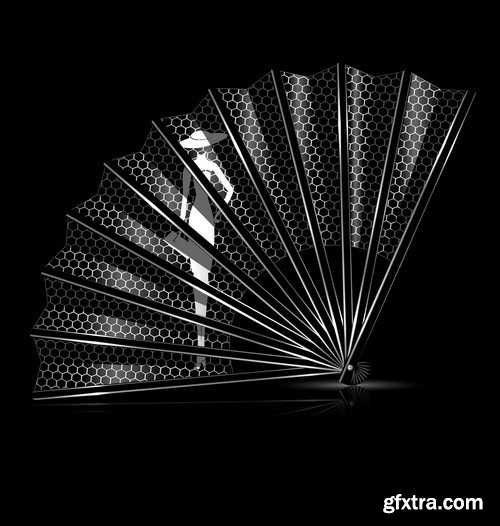 Fan on black background - 6 EPS