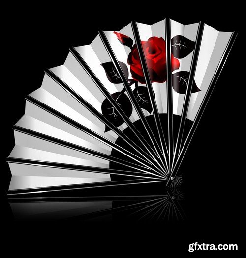 Fan on black background - 6 EPS