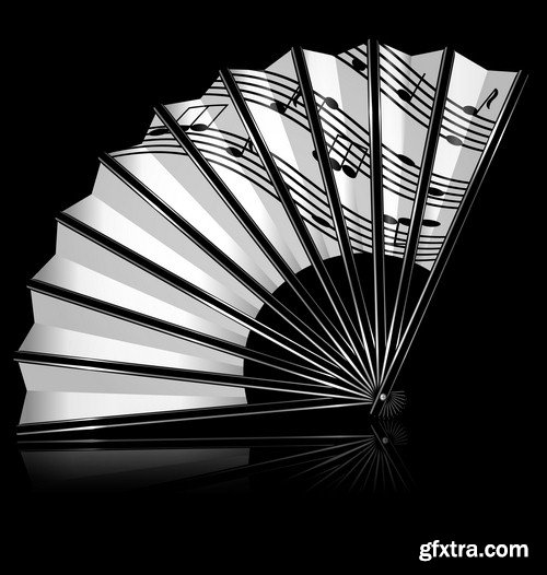 Fan on black background - 6 EPS