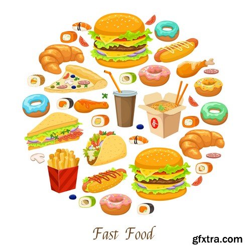 Fast food poster - 7 EPS