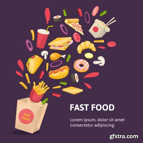 Fast food poster - 7 EPS