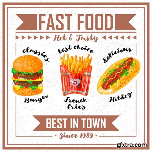 Fast food poster - 7 EPS