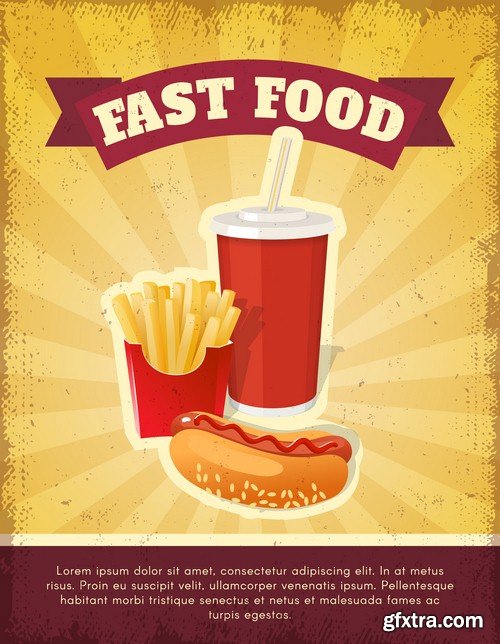 Fast food poster - 7 EPS