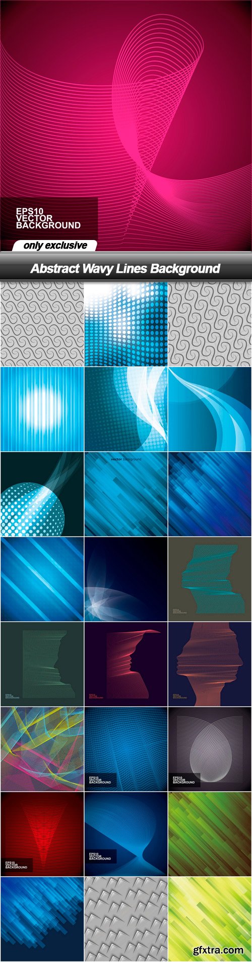 Abstract Wavy Lines Background - 25 EPS