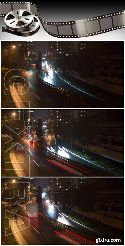 Video footage Time lapse of night traffic