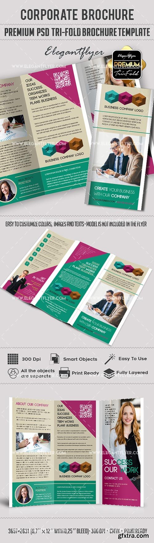 Corporate – Premium Tri-Fold PSD Brochure Template