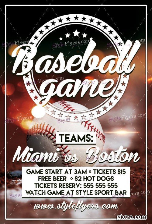 Baseball PSD Flyer Template