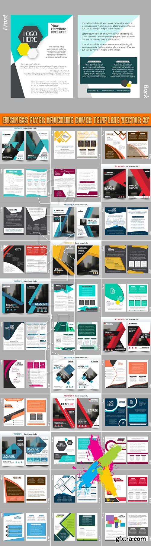 Business flyer brochure cover template vector 37