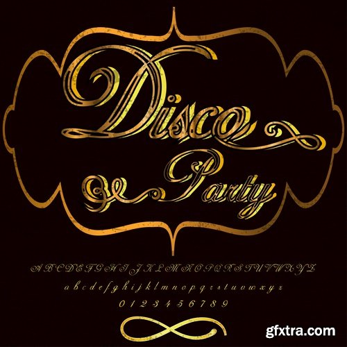 Collection of disco party flyer banner fireworks rock concert jazz guitar 24 EPS