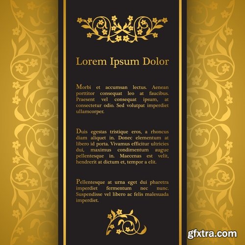 Collection of golden frame border invitation card cover ethnic ornament vector pattern picture 25 EPS