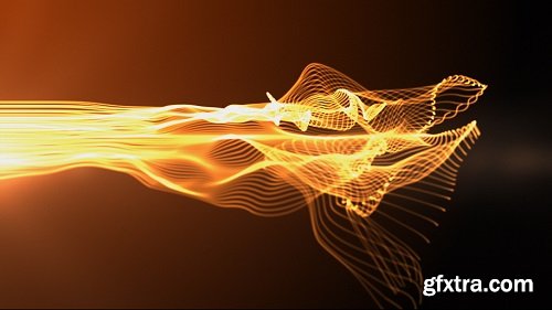 Yellow flame flourish motion background