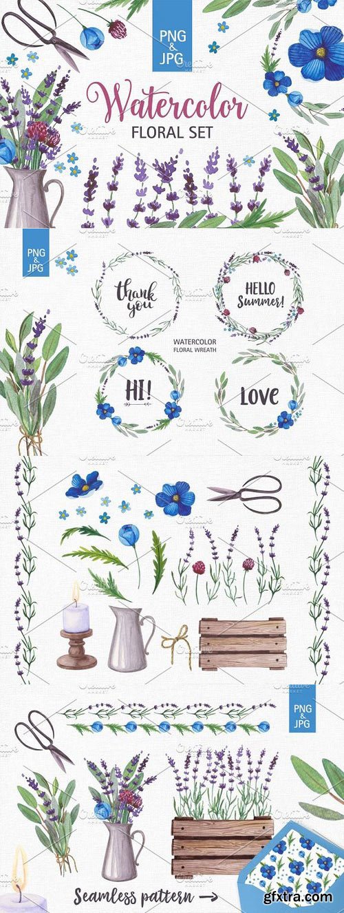 CM - Watercolour Lavender Clip Art 1254230