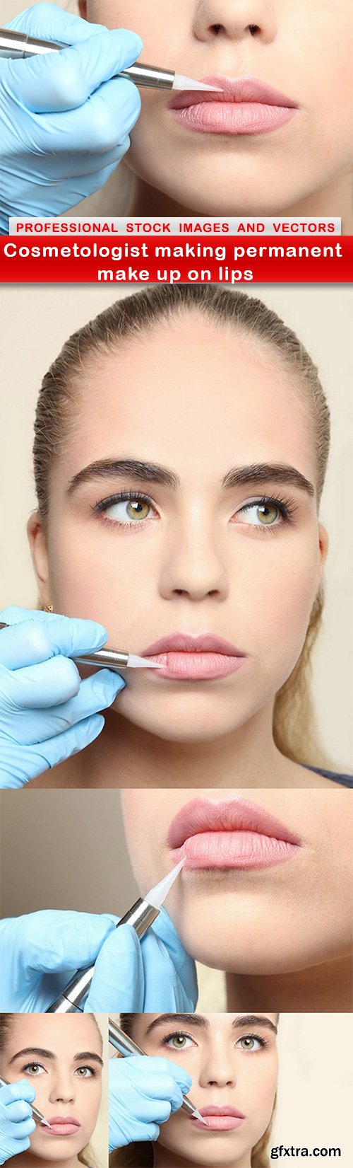 Cosmetologist making permanent make up on lips - 5 UHQ JPEG