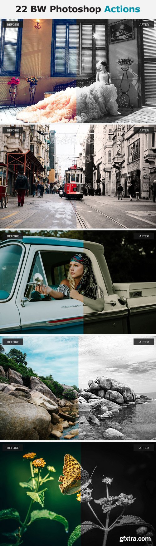 22 Awesome BW Photoshop Actions