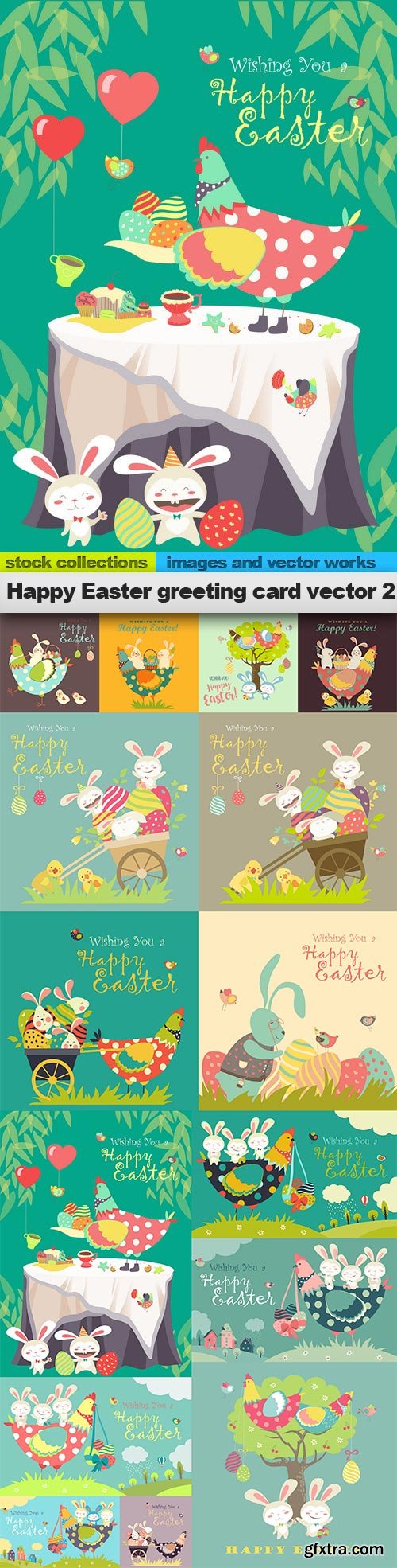 Happy Easter greeting card vector 2, 15 x UHQ JPEG