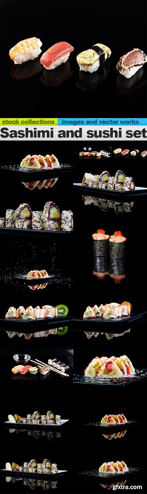 Sashimi and sushi set, 15 x UHQ JPEG