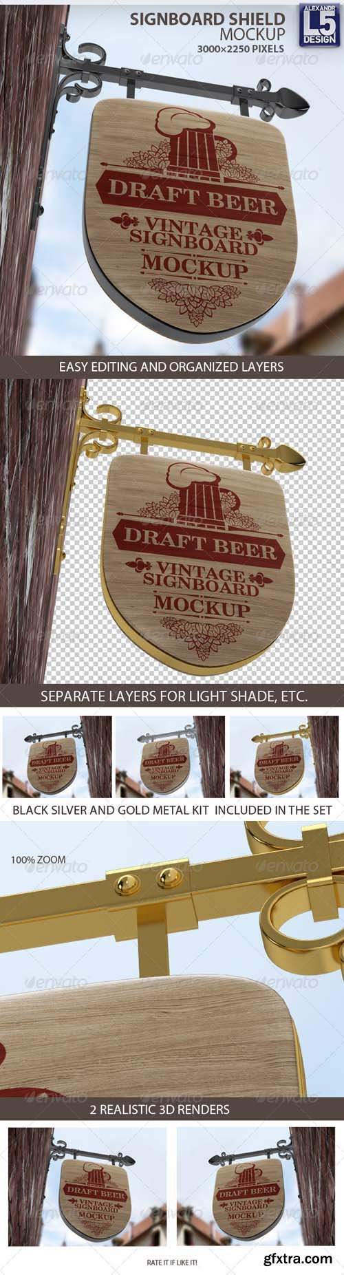 GR - Vintage Signboard Shield Mock-Up 8336071