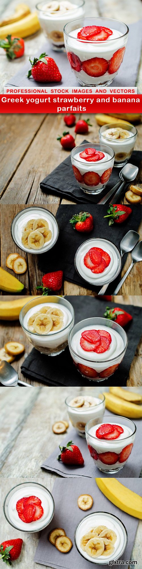 Greek yogurt strawberry and banana parfaits - 6 UHQ JPEG