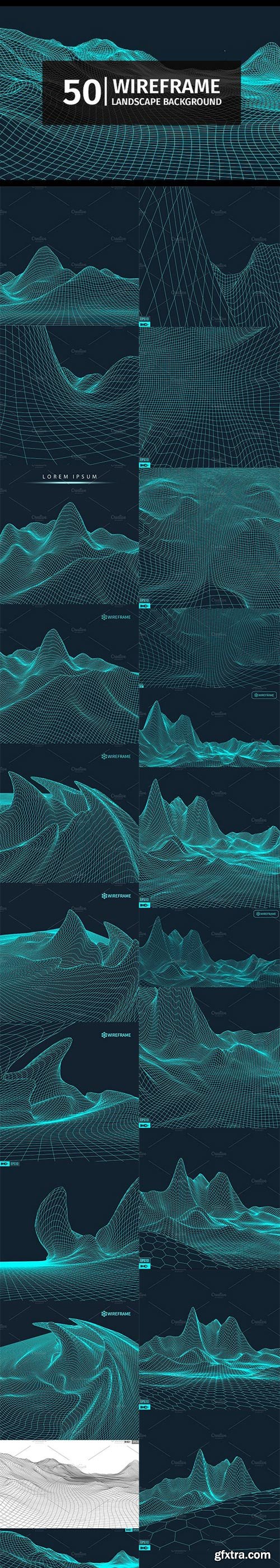 CM - 50 WIREFRAME landscape background 1258799