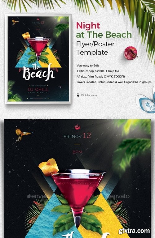 GraphicRiver - Night at The Beach Flyer Template 19516780