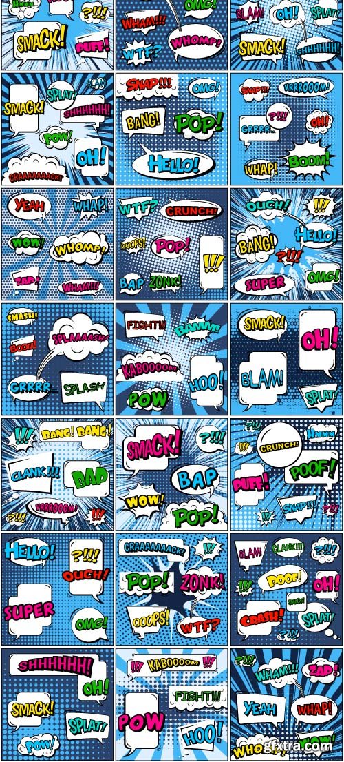 Speech Cloud comic pop art style vector 2