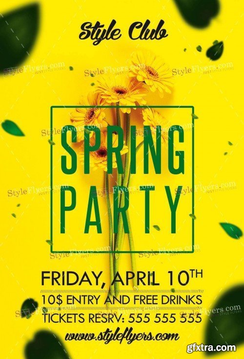 Spring Party PSD Flyer Template