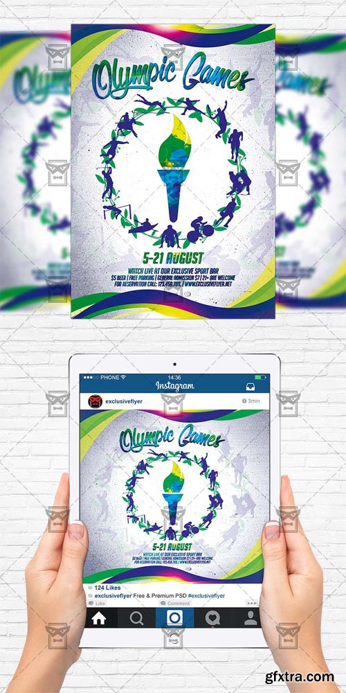 Olympic Games - Flyer Template + Instagram Size Flyer