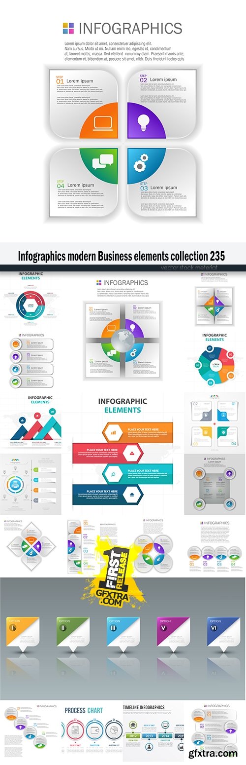 Infographics modern Business elements collection 235