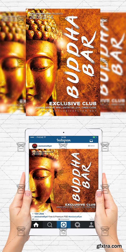 Buddha Bar - Flyer Template + Instagram Size Flyer