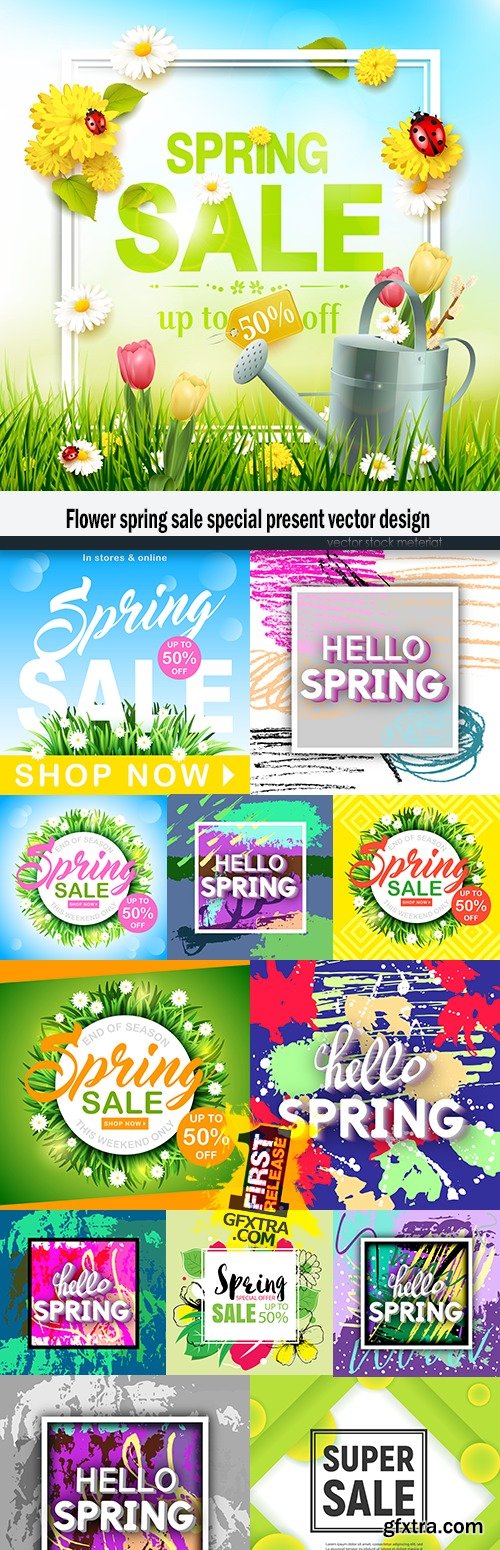 Flower spring sale special present vector design