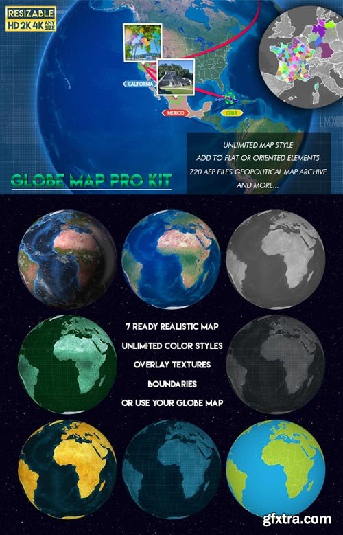 Videohive - Globe Map Pro Kit - 19478445