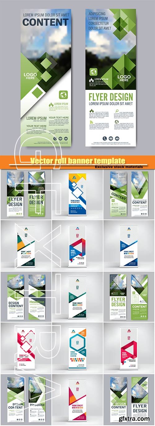 Vector roll banner template