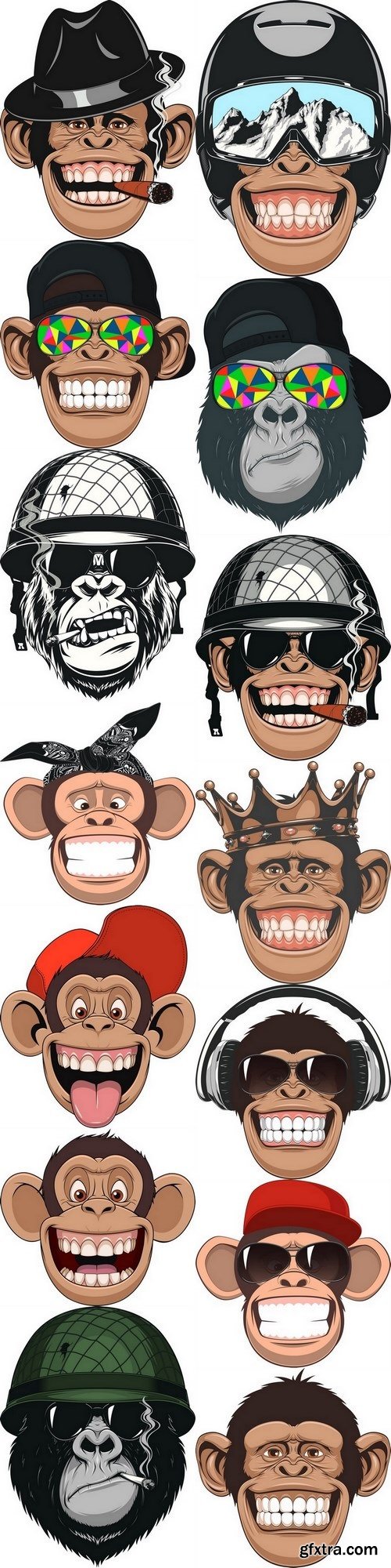 Happy monkey - 14 EPS Vector Stock