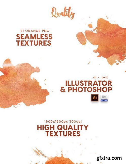 CM - Watercolor Seamless Textures Orange 1235882