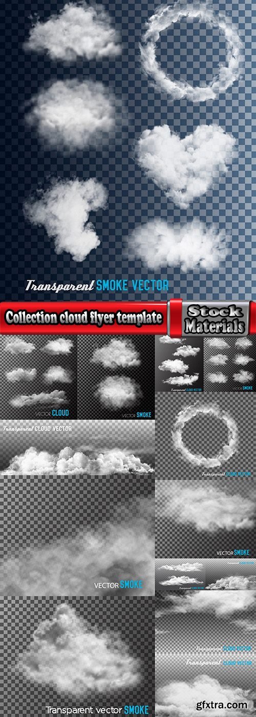 Collection cloud flyer template is an example of banner vector image 14 EPS