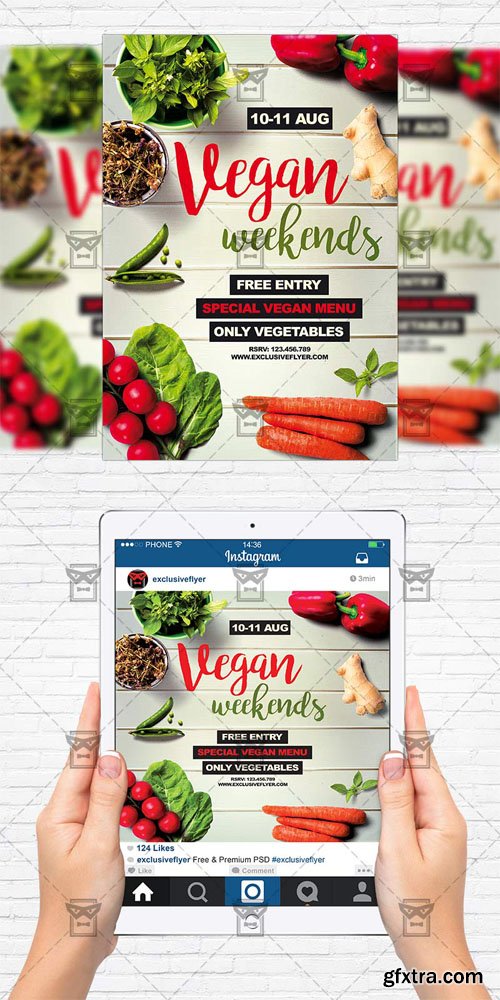 Vegan Weekends - Flyer Template + Instagram Size Flyer