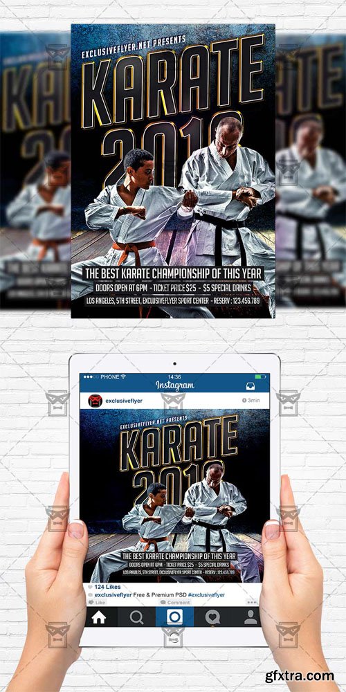 Karate Tournament - Flyer Template + Instagram Size Flyer