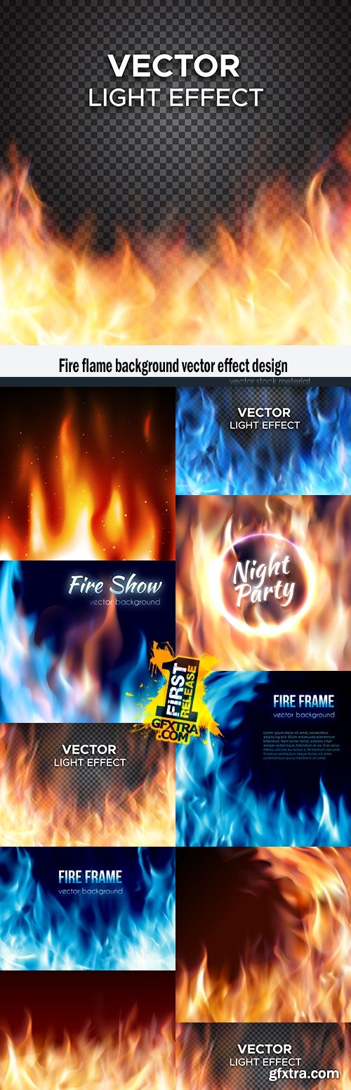Fire flame background vector effect design