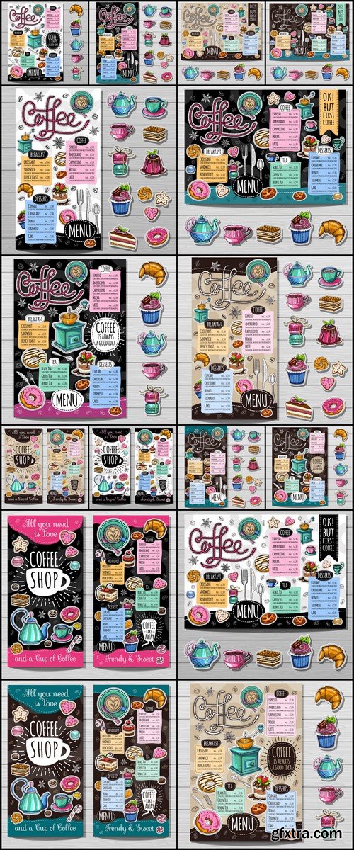 Coffee shop menu 16X EPS