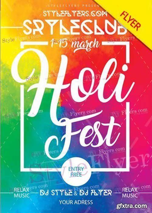 Holi V8 PSD Flyer Template