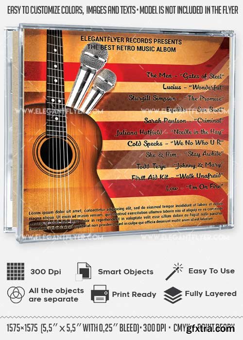 Retro Music V2 CD Cover PSD Template