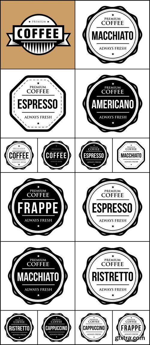 Coffee vintage stamp 16X EPS