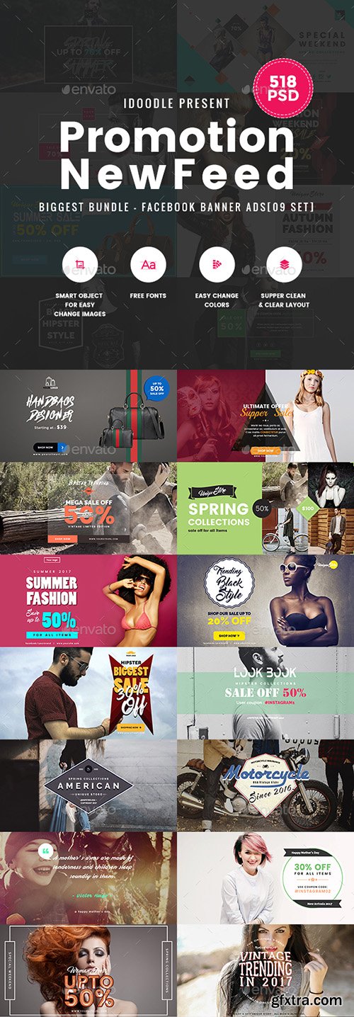 Graphicriver [Biggest Bundle] - Promotion Facebook Banner Ads - 518 PSD [02 Size Each] 19432301