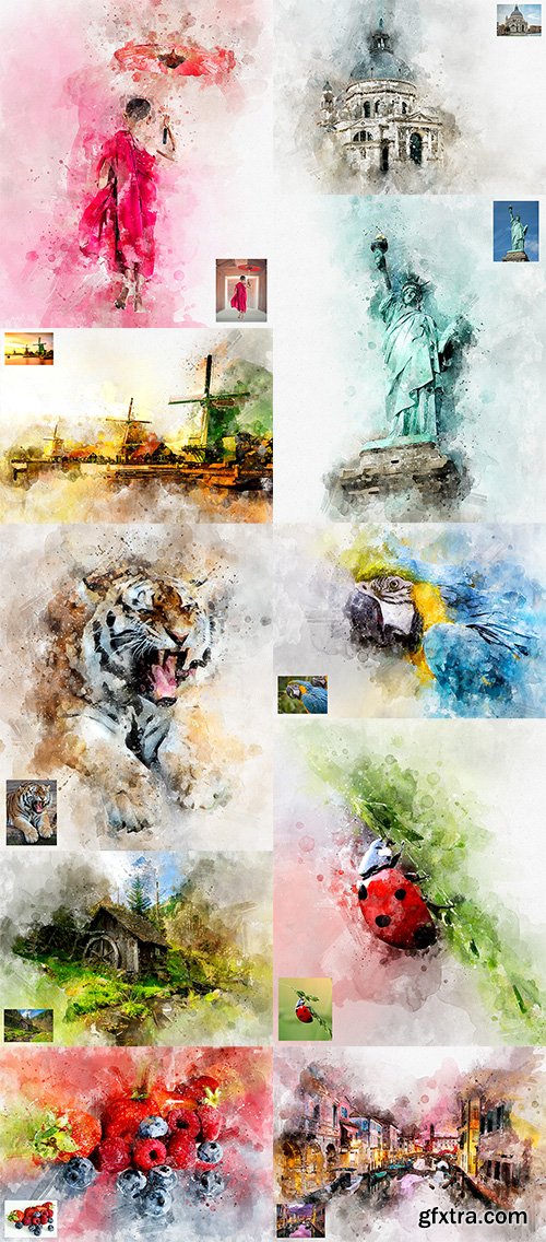 Graphicriver Perfectum 2 - Watercolor Artist Photoshop Action 19501970